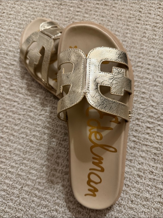 Sam Edelman Shoes - Sam Edelman Metallic Gold Slide Sandals